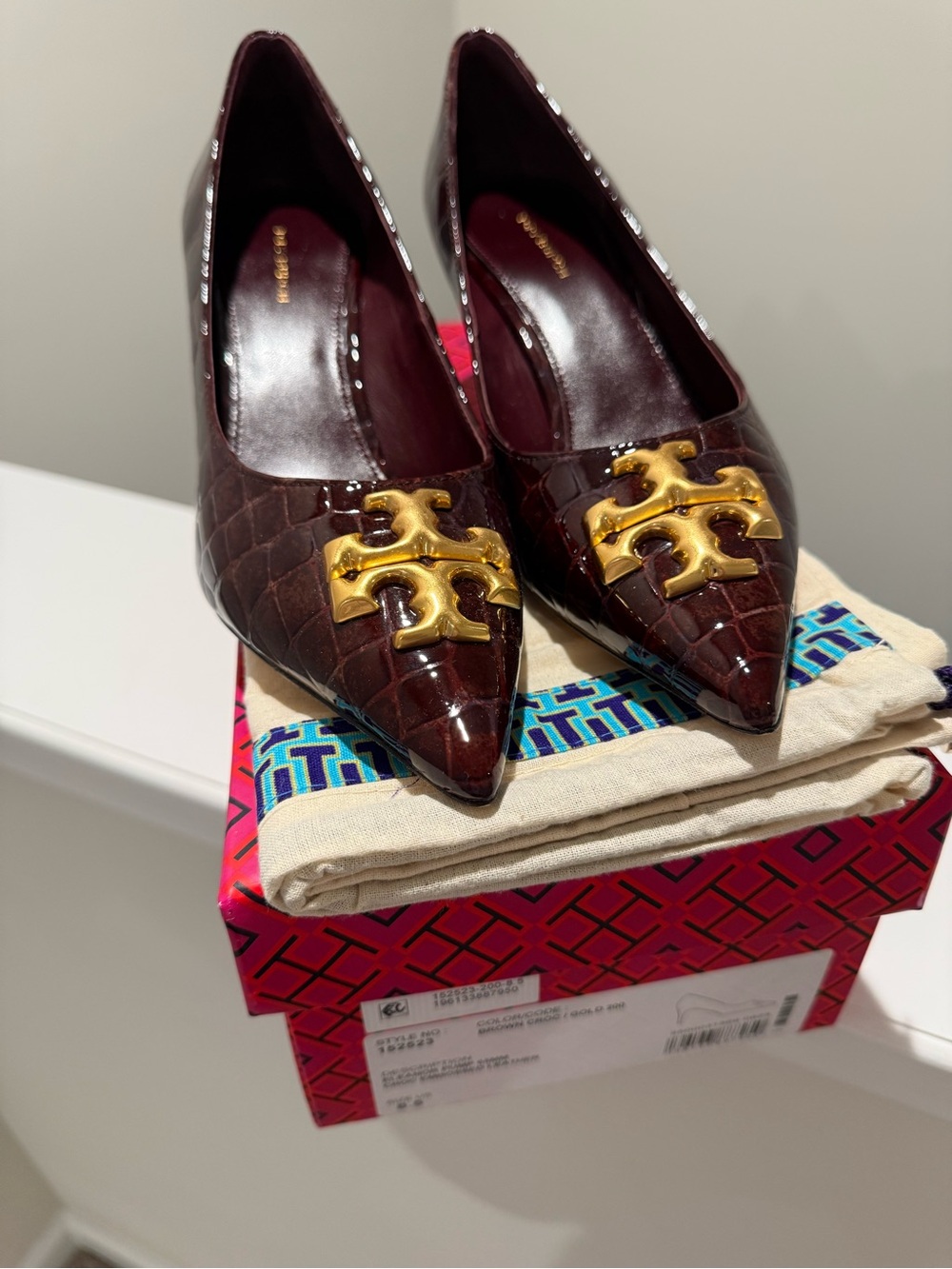 NIB Tory Burch Eleanor Pump brown 8.5